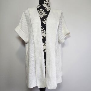 NWT 100% Organic Cotton Eileen Fisher White Hooded Knit Sweater